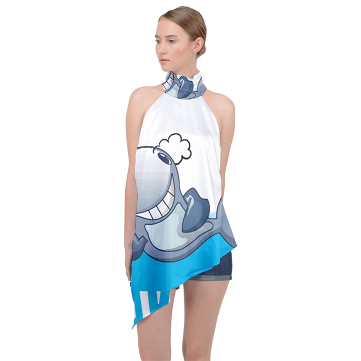 Whale Lovers T- Shirt Cute Whale Kids Water Sarcastic But Do I Have To  T- Shirt Halter Asymmetric Satin Top