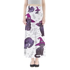 Witch Cat T- Shirt Cute Fantasy Space Witch Cats T- Shirt Full Length Maxi Skirt by maxcute