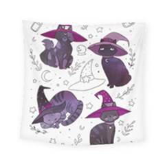 Witch Cat T- Shirt Cute Fantasy Space Witch Cats T- Shirt Square Tapestry (small) by maxcute