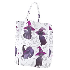 Witch Cat T- Shirt Cute Fantasy Space Witch Cats T- Shirt Giant Grocery Tote by maxcute