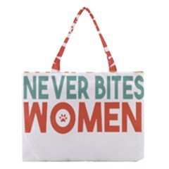 Women And Girls T- Shirtthat Dog Never Bites Women  T- Shirt Medium Tote Bag by maxcute