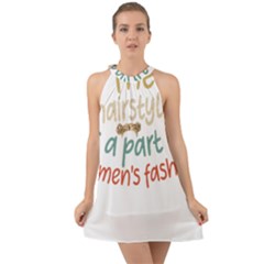 Women Empowerment Inspiring Quote Femin T- Shirt Women Empowerment Inspiring Quote Feminist Tee For Halter Tie Back Chiffon Dress by maxcute