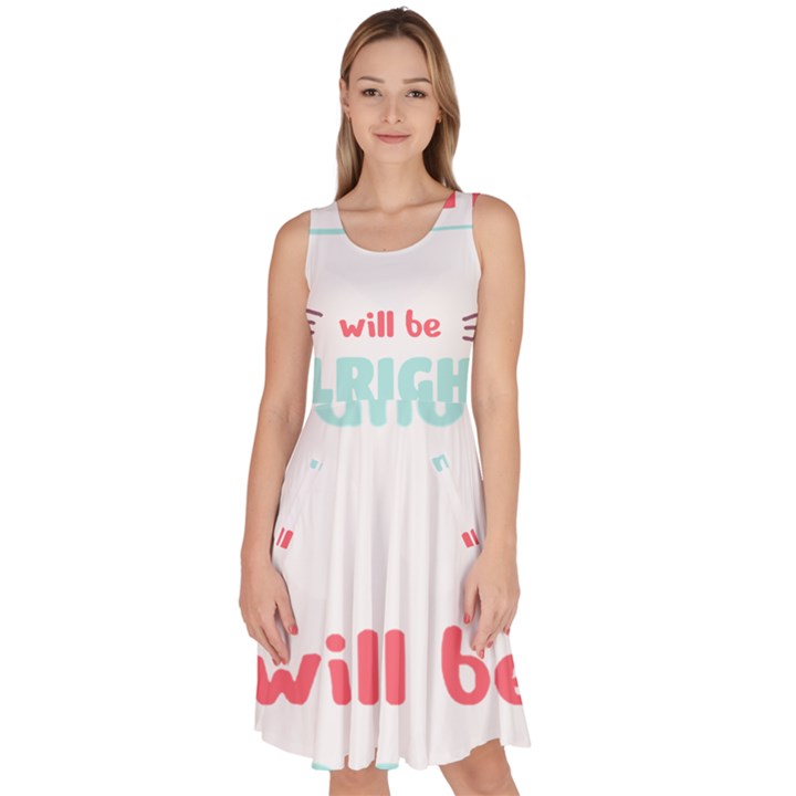 Writer Gift T- Shirt Just Write And Everything Will Be Alright T- Shirt Knee Length Skater Dress With Pockets