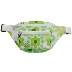 Flowers Pearls And Donuts Green Spearmint Green White Fanny Pack by Mazipoodles