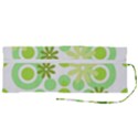 Flowers Pearls And Donuts Green Spearmint Green White Roll Up Canvas Pencil Holder (M) View2