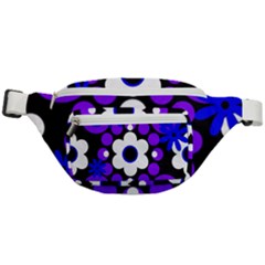 Flowers Pearls And Donuts Blue Purple White Black  Fanny Pack by Mazipoodles