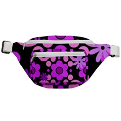 Flowers Pearl And Donuts Lilac Blush Pink Magenta Black  Fanny Pack by Mazipoodles