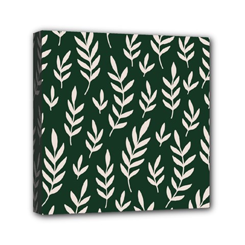 Leaves Foliage Plants Pattern Mini Canvas 6  X 6  (stretched) by Ravend