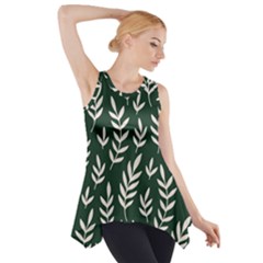 Leaves Foliage Plants Pattern Side Drop Tank Tunic by Ravend