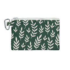 Leaves Foliage Plants Pattern Canvas Cosmetic Bag (medium) by Ravend