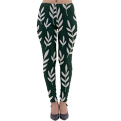 Leaves Foliage Plants Pattern Lightweight Velour Leggings by Ravend