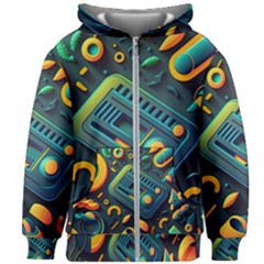 Abstract Pattern Background Kids  Zipper Hoodie Without Drawstring