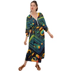 Abstract Pattern Background Grecian Style  Maxi Dress by Ravend