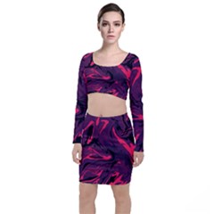 Abstract Pattern Texture Art Top And Skirt Sets by Ravend