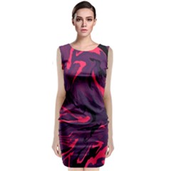 Abstract Pattern Texture Art Sleeveless Velvet Midi Dress