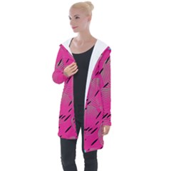 Background Pattern Texture Design Longline Hooded Cardigan by Ravend