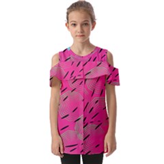 Background Pattern Texture Design Fold Over Open Sleeve Top