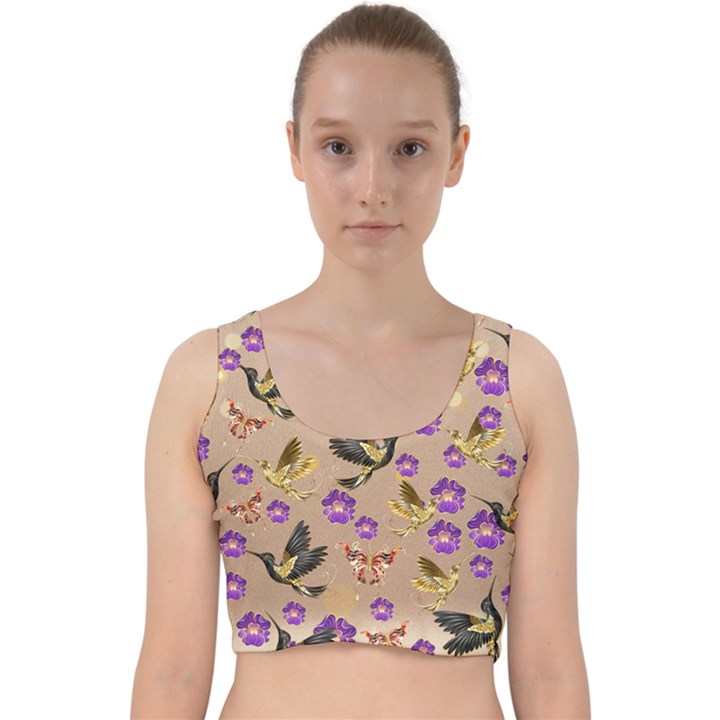 Felicity2 Velvet Racer Back Crop Top