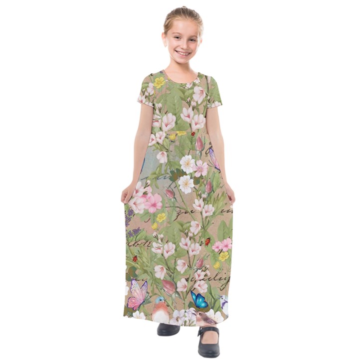 BirdSong Kids  Short Sleeve Maxi Dress