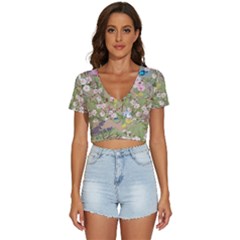 Birdsong V-neck Crop Top by PollyParadiseBoutique7