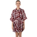 Berry Swirls Half Sleeve Satin Kimono  View1