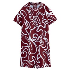 Berry Swirls Kids  Boyleg Half Suit Swimwear