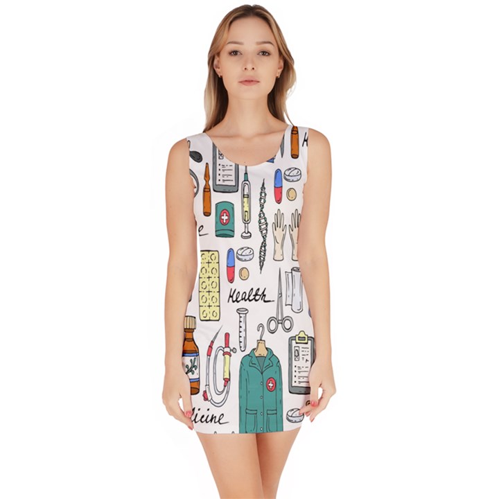 Medical Biology Detail Medicine Psychedelic Science Abstract Abstraction Chemistry Genetics Art Patt Bodycon Dress