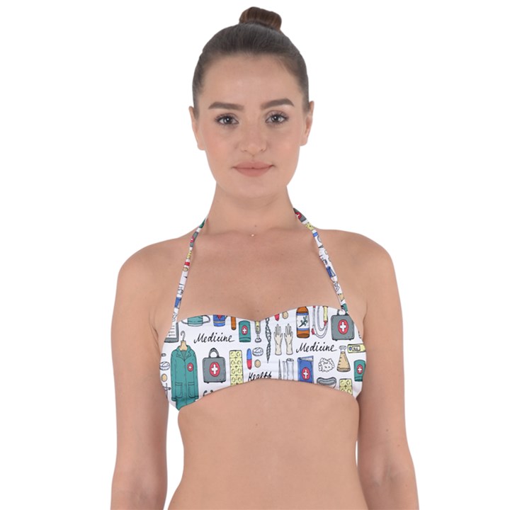 Medical Biology Detail Medicine Psychedelic Science Abstract Abstraction Chemistry Genetics Art Patt Halter Bandeau Bikini Top