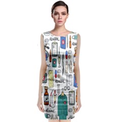 Medical Biology Detail Medicine Psychedelic Science Abstract Abstraction Chemistry Genetics Art Patt Classic Sleeveless Midi Dress by Jancukart