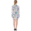 Medical Biology Detail Medicine Psychedelic Science Abstract Abstraction Chemistry Genetics Art Patt V-neck Bodycon Long Sleeve Dress View2