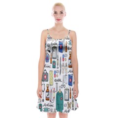 Medical Biology Detail Medicine Psychedelic Science Abstract Abstraction Chemistry Genetics Art Patt Spaghetti Strap Velvet Dress