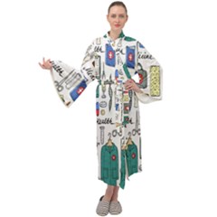 Medical Biology Detail Medicine Psychedelic Science Abstract Abstraction Chemistry Genetics Art Patt Maxi Velour Kimono