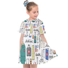 Medical Biology Detail Medicine Psychedelic Science Abstract Abstraction Chemistry Genetics Art Patt Kids  Sailor Dress