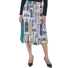 Medical Biology Detail Medicine Psychedelic Science Abstract Abstraction Chemistry Genetics Art Patt Classic Velour Midi Skirt  by Jancukart