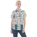 Medical Biology Detail Medicine Psychedelic Science Abstract Abstraction Chemistry Genetics Art Patt Women s Short Sleeve Pocket Shirt View1