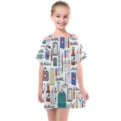 Medical Biology Detail Medicine Psychedelic Science Abstract Abstraction Chemistry Genetics Art Patt Kids  One Piece Chiffon Dress by Jancukart