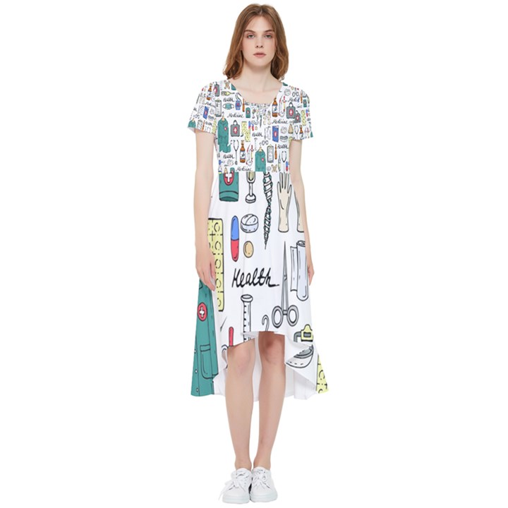 Medical Biology Detail Medicine Psychedelic Science Abstract Abstraction Chemistry Genetics Art Patt High Low Boho Dress