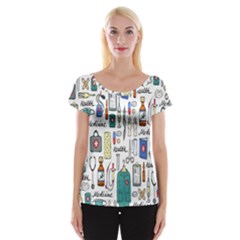 Medical Biology Detail Medicine Psychedelic Science Abstract Abstraction Chemistry Genetics Art Patt Cap Sleeve Top