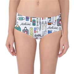 Medical Biology Detail Medicine Psychedelic Science Abstract Abstraction Chemistry Genetics Art Patt Mid-waist Bikini Bottoms