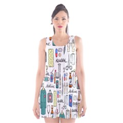 Medical Biology Detail Medicine Psychedelic Science Abstract Abstraction Chemistry Genetics Art Patt Scoop Neck Skater Dress