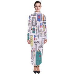 Medical Biology Detail Medicine Psychedelic Science Abstract Abstraction Chemistry Genetics Art Patt Turtleneck Maxi Dress by Jancukart