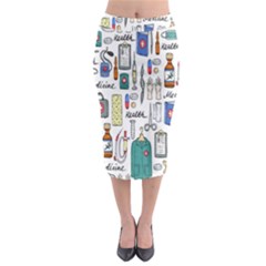 Medical Biology Detail Medicine Psychedelic Science Abstract Abstraction Chemistry Genetics Art Patt Midi Pencil Skirt by Jancukart