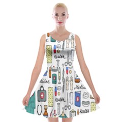 Medical Biology Detail Medicine Psychedelic Science Abstract Abstraction Chemistry Genetics Art Patt Velvet Skater Dress