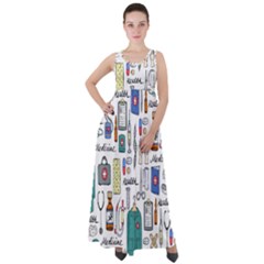 Medical Biology Detail Medicine Psychedelic Science Abstract Abstraction Chemistry Genetics Art Patt Empire Waist Velour Maxi Dress