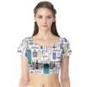 Medical Biology Detail Medicine Psychedelic Science Abstract Abstraction Chemistry Genetics Art Patt Short Sleeve Crop Top View1