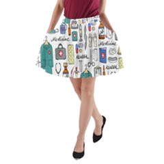 Medical Biology Detail Medicine Psychedelic Science Abstract Abstraction Chemistry Genetics Art Patt A-line Pocket Skirt