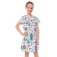 Medical Biology Detail Medicine Psychedelic Science Abstract Abstraction Chemistry Genetics Art Patt Kids  Drop Waist Dress