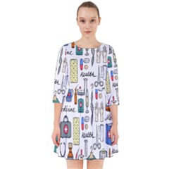 Medical Biology Detail Medicine Psychedelic Science Abstract Abstraction Chemistry Genetics Art Patt Smock Dress by Jancukart