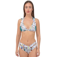 Medical Biology Detail Medicine Psychedelic Science Abstract Abstraction Chemistry Genetics Art Patt Double Strap Halter Bikini Set