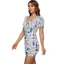 Medical Biology Detail Medicine Psychedelic Science Abstract Abstraction Chemistry Genetics Art Patt Low Cut Cap Sleeve Mini Dress View2